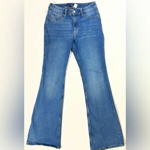 H&M Divided | Denim Overall Shorts | Romper 100% Cotton Blue Distressed | Size-8